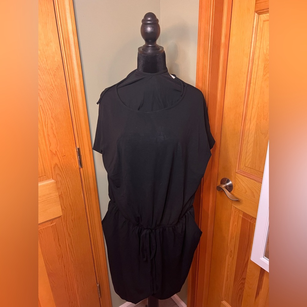Solid Black Shorts Romper